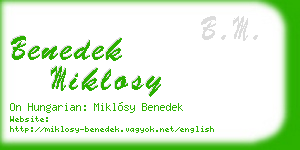 benedek miklosy business card